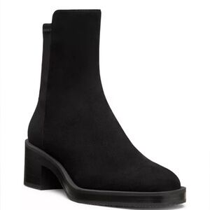 Stuart Weitzman 5050 Kaia Stretch Leather Ankle Booties Black 8.5